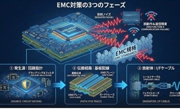 【プリント基板の放射ノイズ低減技術】デバイスからI/Fケーブルまでの具体的対策手法