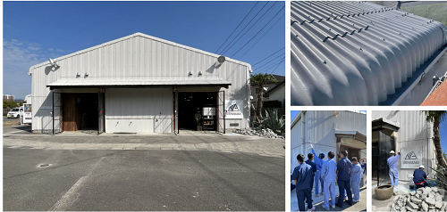2022年11月、国内で初めて薩摩川内市内の複合商業施設の屋根と外壁に竹CNF遮熱塗料が施工された