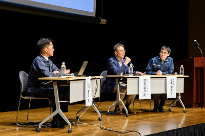 左からキャディ株式会社八木氏、株式会社SUBARU河井氏、キャディ社最高技術責任者CTOの小橋氏